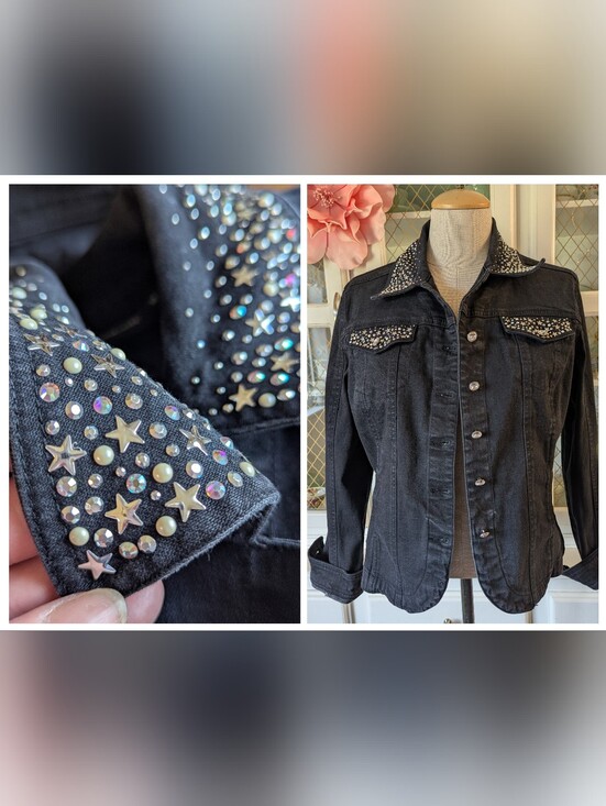 Christine Alexander Jackets & Blazers - 💎✨Celestial Swarovski Crystal Sparkling Star Fairycore Embellished Denim Jacket